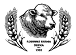 Rodinná farma Dufka | Rodinná farma Dufka byla založena v roce 1992. Zabývá se šlechtěním masných plemen skotu, především plemene charolais a masný simentál. Ročně produkuje kolem třiceti vysoce kvalitních plemenných býků převážně francouzské genetiky. Kromě chovu se farma zaměřuje také na pěstování tradičních tržních plodin jako jsou pšenice, sladovnický ječmen, řepka a kukuřice. 